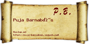 Puja Barnabás névjegykártya