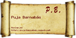 Puja Barnabás névjegykártya
